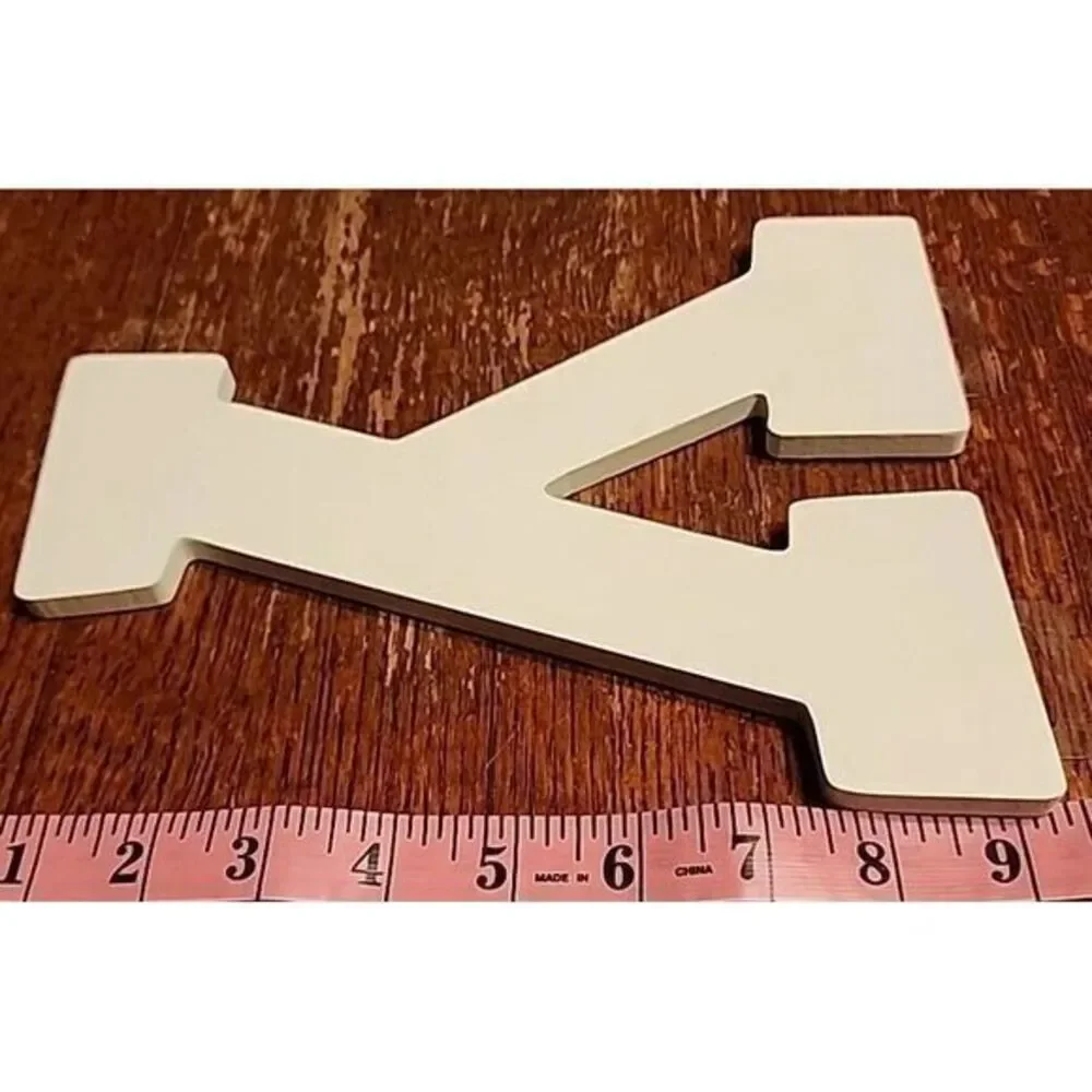 White Wood Letters 6 Inch, Wood Letters for DIY,‎ Party Projects (A)